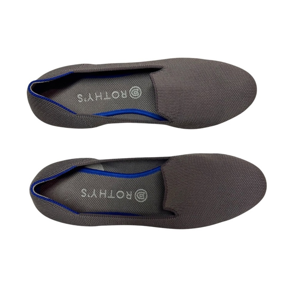 Rothy's Brown Mocha Slip-On Loafers with Blue Accents Size 8.5